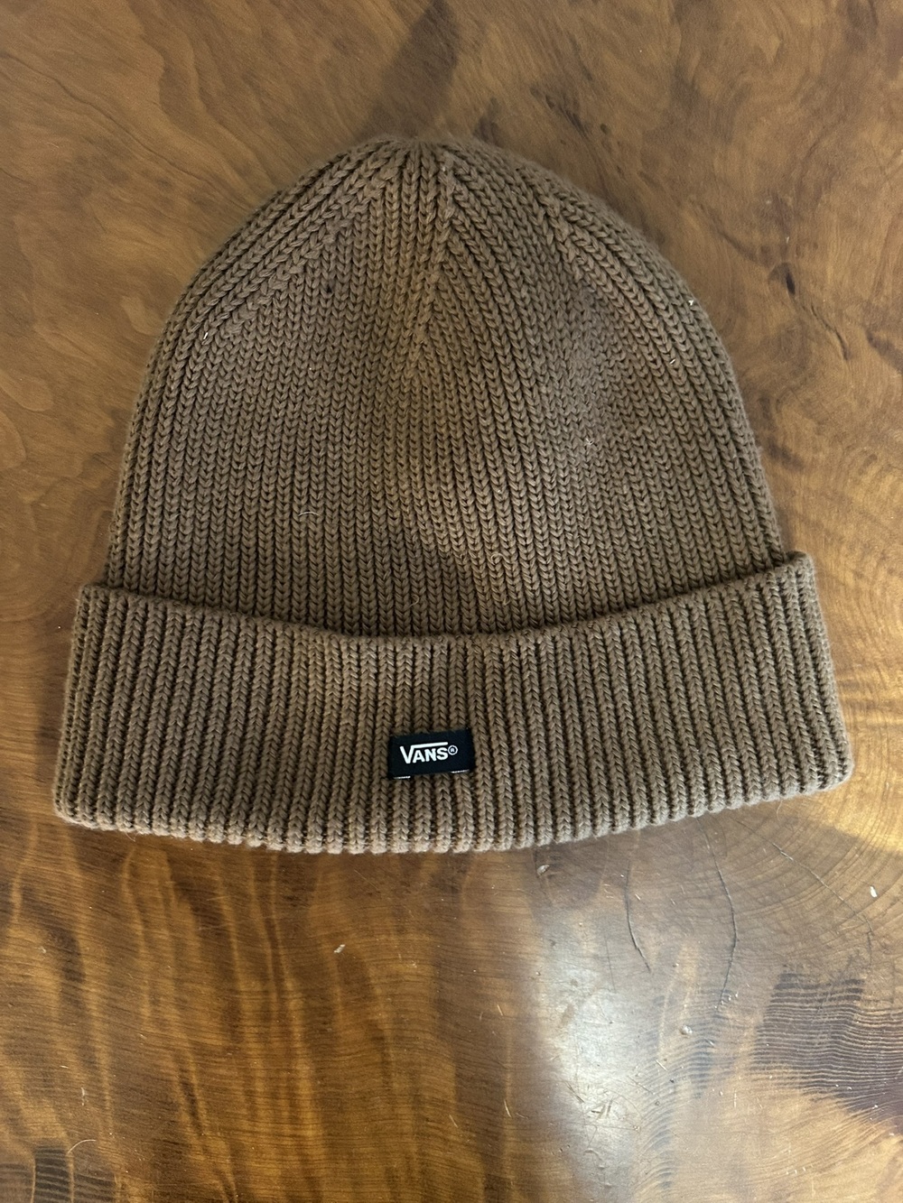 Vans Post Shallow Cuff Beanie ? Sepia Brown Knit Hat (Gently Used)
